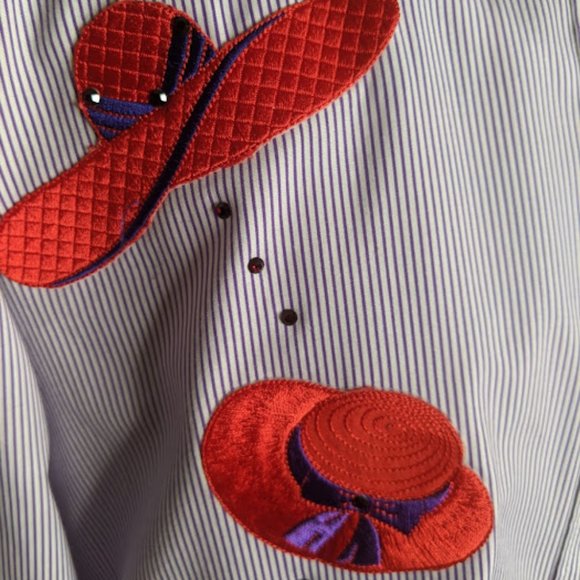 H&J Embroidered Striped Long Sleeve Shirt. Size S. - Picture 3 of 10